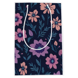 Moyen Sac botanique floral de cadeau