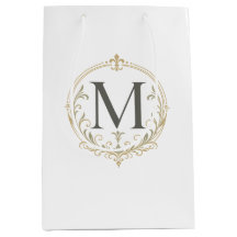 sac cadeau à monogramme vintage