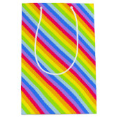 Moyen Sac cadeau à rayures arc-en-ciel graphique (Devant)