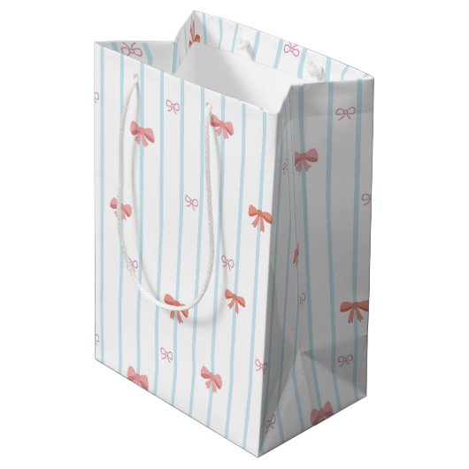Moyen Sac Cadeau à Rayures de Ruban Doux (Dos Angle)
