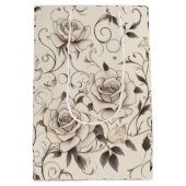 Moyen Sac cadeau à thème rose (Dos)