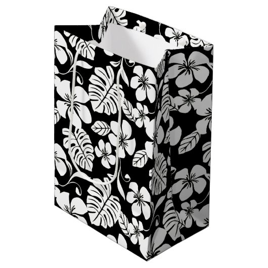 Moyen Sac cadeau ALOHA FIRDAY (NOIR/GRIS) (Devant Angle)