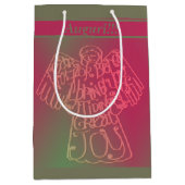 Moyen Sac cadeau Angel rose et gris (Devant)