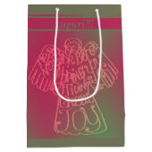 Moyen Sac cadeau Angel rose et gris (Dos)