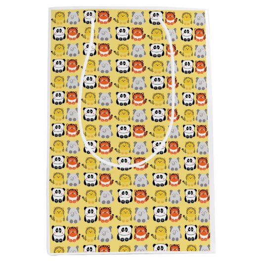 Moyen Sac cadeau animal style kawaii mignonne (Devant)