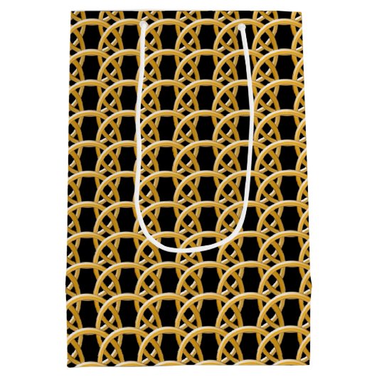 Moyen Sac cadeau - Anneaux dorés entrelacés (Dos)