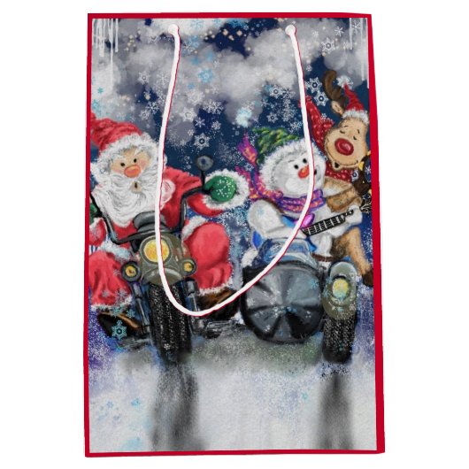 Moyen Sac cadeau avec amis de Noël (Devant)