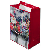 Moyen Sac cadeau avec amis de Noël (Devant Angle)