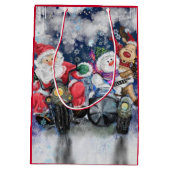 Moyen Sac cadeau avec amis de Noël (Dos)