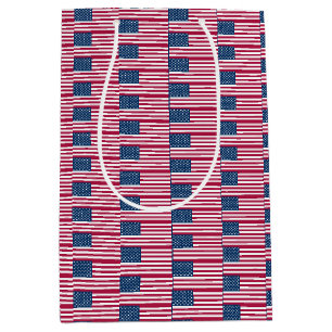 Moyen Sac cadeau avec drapeau américain