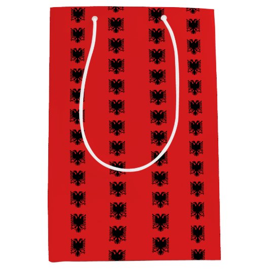 Moyen Sac cadeau avec drapeau d'Albanie (Devant)