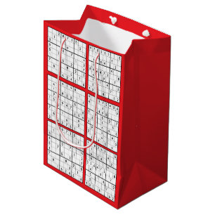 Moyen Sac Cadeau avec motif de puzzle Sudoku