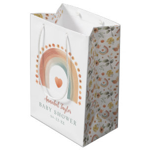 Moyen Sac cadeau Baby shower arc-en-ciel Boho - Oreille
