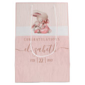 Moyen Sac cadeau Baby shower lapin (Dos)