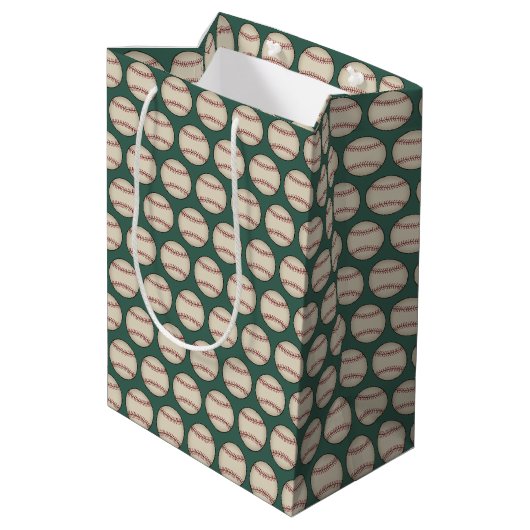 Moyen Sac Cadeau Baseball Vert (Dos Angle)