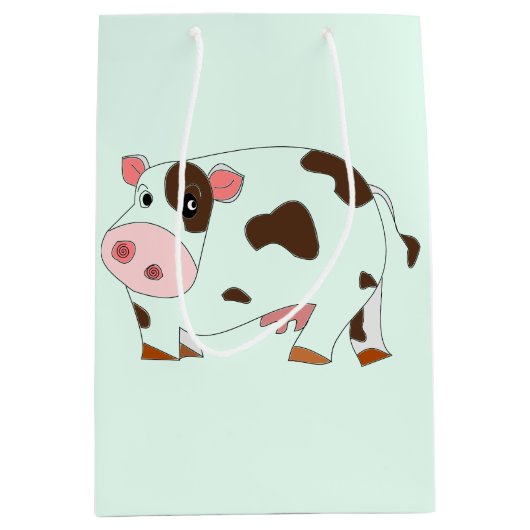 Moyen Sac cadeau bébé avec petite vache (Devant)