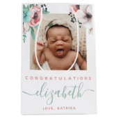 Moyen Sac cadeau bébé nouveau-né fille (Devant)