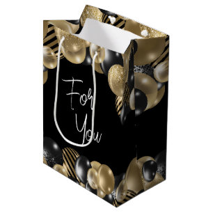 Moyen Sac cadeau Black Gold Parting Favoriser pour les c