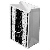 Moyen Sac cadeau Black & White Musical Stripes 2 (Dos Angle)