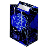 Moyen Sac cadeau bleu Rose inaccessible (Dos Angle)