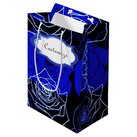 Moyen Sac cadeau bleu Rose inaccessible (Devant Angle)
