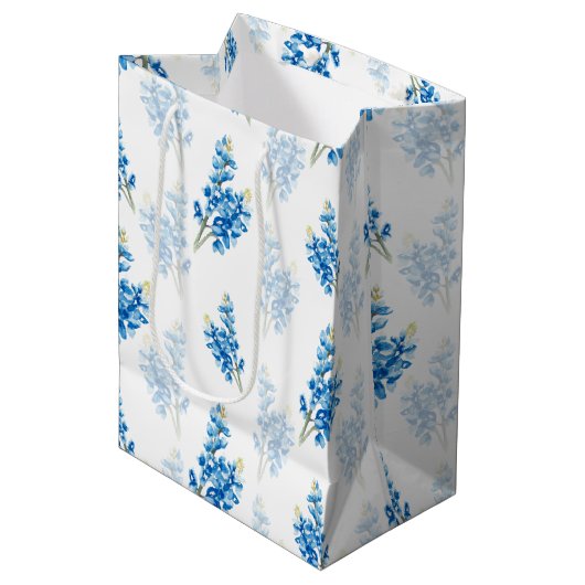Moyen Sac cadeau Bluebonnet Motif (Devant Angle)