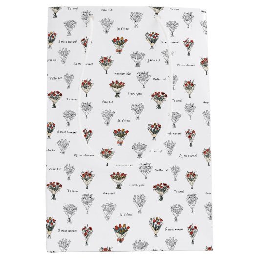 Moyen Sac cadeau Bouquet de fleurs (Devant)