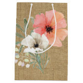 Moyen Sac cadeau Burlap and Flowers (Dos)