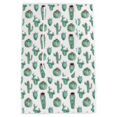 Moyen Sac cadeau Cactus Design, Aquarelle Design (Dos)