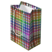 Sac Cadeau - Carreaux Arc-en-ciel