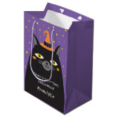 Moyen Sac cadeau chat Halloween mignonne (Devant Angle)