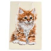 Moyen Sac Cadeau Chat Mignon (Dos)