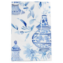 Sac cadeau Chinoiserie Blue Medium