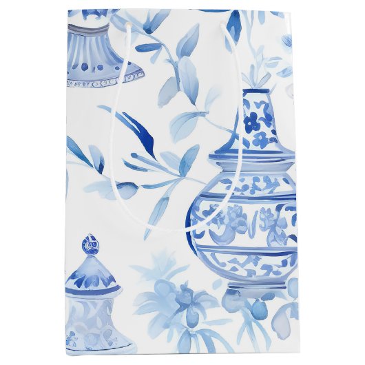 Moyen Sac cadeau Chinoiserie Blue Medium (Devant)