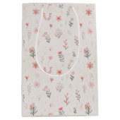 Moyen Sac Cadeau Cœurs Fleuris Doux (Devant)