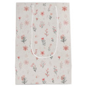 Moyen Sac Cadeau Cœurs Fleuris Doux (Dos)