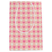 Moyen Sac cadeau Coeurs roses (Devant)