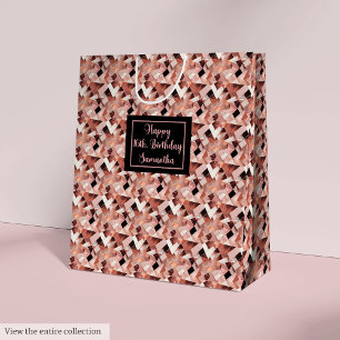 Moyen Sac Cadeau Couleurs Tendance Accent Paillettes Ros