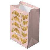 Moyen Sac cadeau Croissant Rose (Devant Angle)