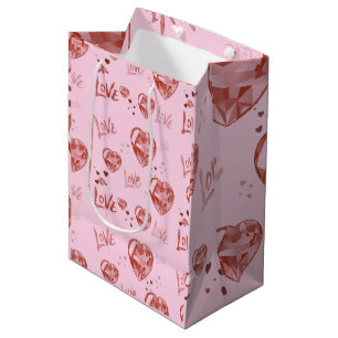 Moyen Sac cadeau Crystal Hearts