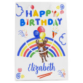 Moyen Sac cadeau d'anniversaire âne en blanc (Devant)