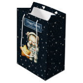 Moyen Sac cadeau d'anniversaire avec Space Explorer Ours (Devant Angle)