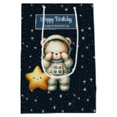 Moyen Sac cadeau d'anniversaire avec Space Explorer Ours (Dos)