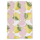 Moyen Sac cadeau d'anniversaire citron rose (Dos)