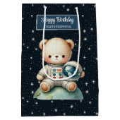 Moyen Sac cadeau d'anniversaire de l'Ours spatial pour p (Dos)