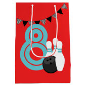 Moyen Sac cadeau d'anniversaire Red Bowling (Dos)