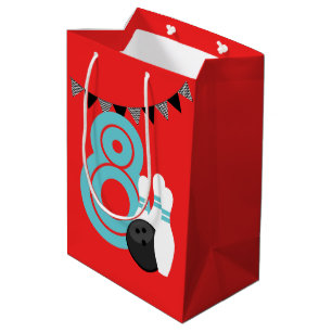 Moyen Sac cadeau d'anniversaire Red Bowling