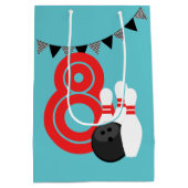 Moyen Sac cadeau d'anniversaire turquoise Blue Retro Bow (Dos)