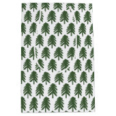 Moyen Sac cadeau d'arbre de Noël vert et blanc moderne (Devant)