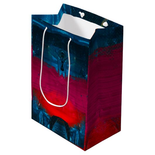 Moyen Sac cadeau d'art peint Abstrait (Devant Angle)